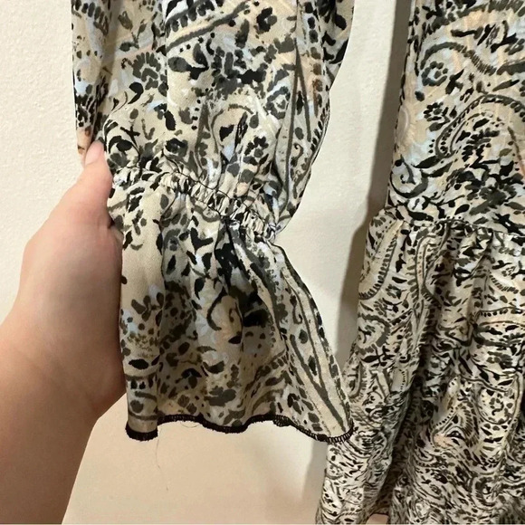 O.P.T. Ruffle Paisley Midi Maxi Long Sleeve Dress Small NWOT - Picture 4 of 8